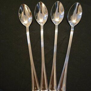 Gorham Monet 18/8 Stainless Steel 7.5" Ice Tea Spoons Set Of 4